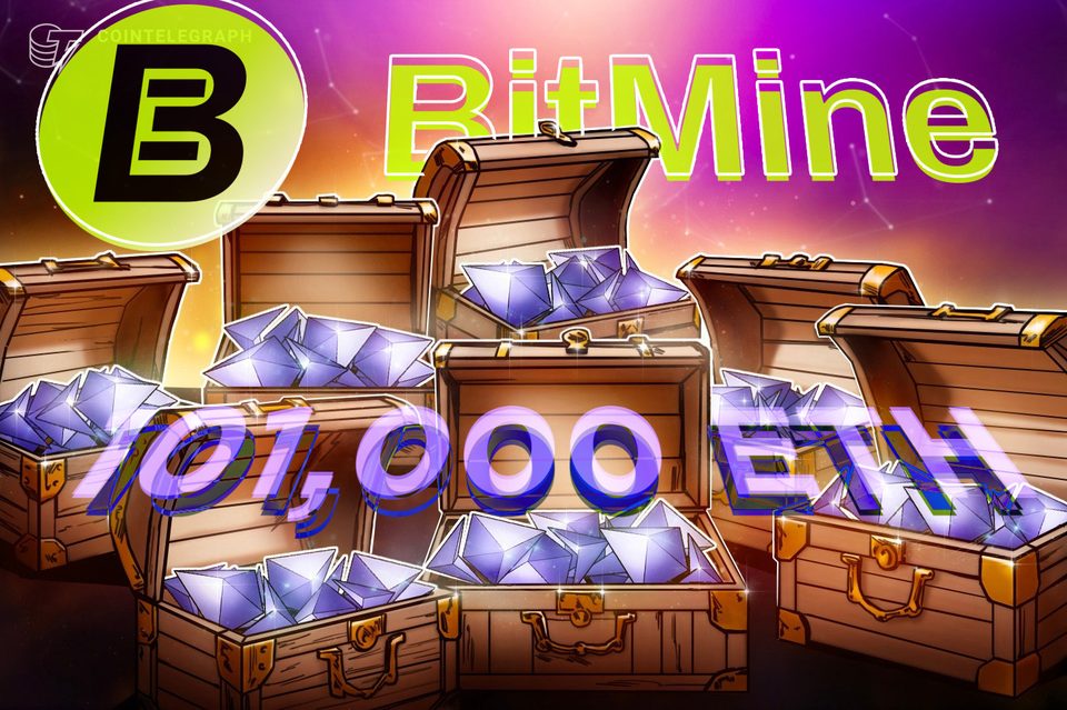BitMine acquires 101,000 ETH despite $6.5B in unrealized losses