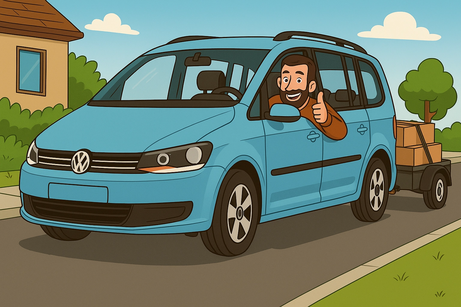 VW Touran (7-Sitzer) mit Anhänger – Umzugshilfe & Transport in Kassel (Sandro Transport)